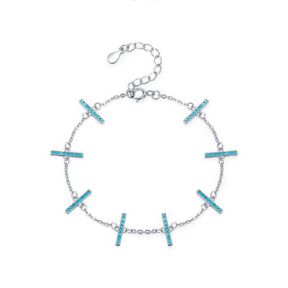 Wholesale Women's Geometric Micro Inlay 925 Silver Bracelet In Ins Style