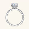 Wholesale Women's Geometric Microembedded Fourclaw Moissanite Silver Ring With Electroplating