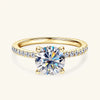 Wholesale Women's Geometric Microembedded Fourclaw Moissanite Silver Ring With Electroplating