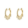 Wholesale Women's Geometric Microinlaid Colorful Zircon Hoop Earrings Copper Plated With Real Gold