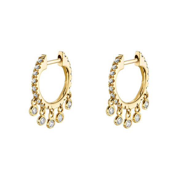 Wholesale Women's Geometric Microinlaid Colorful Zircon Hoop Earrings Copper Plated With Real Gold