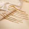 Wholesale Women's Geometric Micropaved Stainless Steel 18K Gold Plated Bracelet