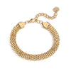 Wholesale Women's Geometric Micropaved Stainless Steel 18K Gold Plated Bracelet