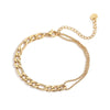 Wholesale Women's Geometric Micropaved Stainless Steel 18K Gold Plated Bracelet