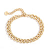 Wholesale Women's Geometric Micropaved Stainless Steel 18K Gold Plated Bracelet