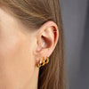 Wholesale Women's Geometric Mini Fashion Earrings Silver Needle Copper Electroplated