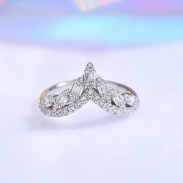 Wholesale Women's Geometric Minimalist Diamond Ring S925 Sterling Silver