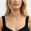 Wholesale Women's Geometric Minimalist 925 Silver Goldplated Side Chain Clavicle Necklace