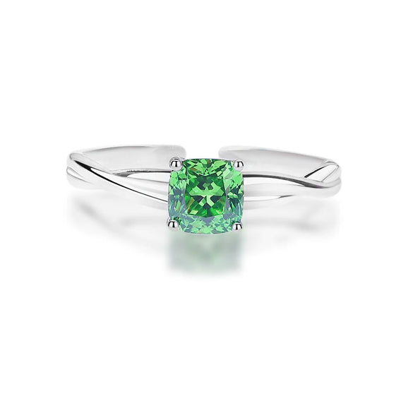 Wholesale Women's Geometric Mobius Emerald Ring 925 Sterling Silver Electroplated Niche Design Open Ring