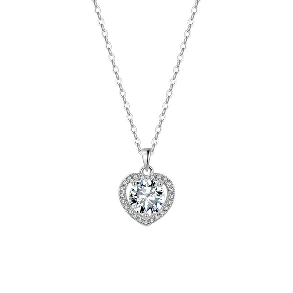 Wholesale Women's Geometric Moissanite And S925 Silver Necklace Pendant Set With Electroplating