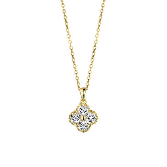 Wholesale Women's Geometric Moissanite And S925 Silver Necklace Pendant Set With Electroplating