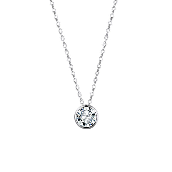 Wholesale Women's Geometric Moissanite And S925 Silver Necklace Pendant Set With Electroplating