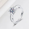 Wholesale Women's Geometric Moissanite Ring S925 Sterling Silver Electroplated Sixclaw Open