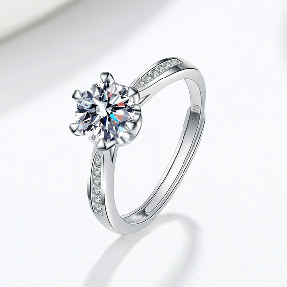 Wholesale Women's Geometric Moissanite Ring S925 Sterling Silver Electroplated