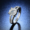 Wholesale Women's Geometric Moissanite Ring With Diamond Treatment In White Copper