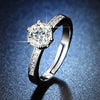Wholesale Women's Geometric Moissanite Ring With Diamond Treatment In White Copper