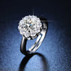 Wholesale Women's Geometric Moissanite Ring With Diamond Treatment In White Copper