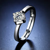 Wholesale Women's Geometric Moissanite Ring With Diamond Treatment In White Copper