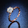 Wholesale Women's Geometric Moissanite Ring With Diamond Treatment In White Copper
