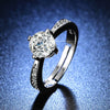 Wholesale Women's Geometric Moissanite Ring With Diamond Treatment In White Copper