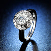 Wholesale Women's Geometric Moissanite Ring With Diamond Treatment In White Copper