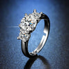 Wholesale Women's Geometric Moissanite Ring With Diamond Treatment In White Copper