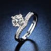 Wholesale Women's Geometric Moissanite Ring With Diamond Treatment In White Copper