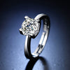 Wholesale Women's Geometric Moissanite Ring With Diamond Treatment In White Copper