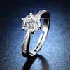 Wholesale Women's Geometric Moissanite Ring With Diamond Treatment In White Copper
