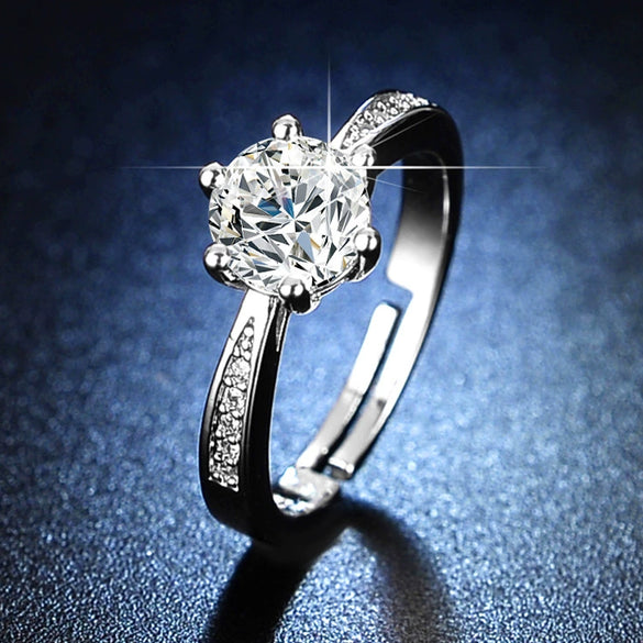 Wholesale Women's Geometric Moissanite Ring With Diamond Treatment In White Copper