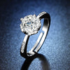 Wholesale Women's Geometric Moissanite Ring With Diamond Treatment In White Copper