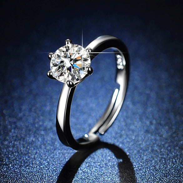 Wholesale Women's Geometric Moissanite Ring With Diamond Treatment In White Copper