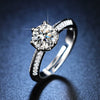 Wholesale Women's Geometric Moissanite Ring With Diamond Treatment In White Copper