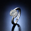 Wholesale Women's Geometric Moissanite Ring With Diamond Treatment In White Copper