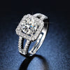 Wholesale Women's Geometric Moissanite Ring With Diamond Treatment In White Copper
