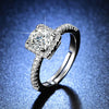 Wholesale Women's Geometric Moissanite Ring With Diamond Treatment In White Copper