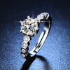 Wholesale Women's Geometric Moissanite Ring With Diamond Treatment In White Copper
