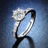 Wholesale Women's Geometric Moissanite Ring With Diamond Treatment In White Copper