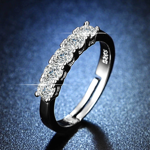 Wholesale Women's Geometric Moissanite Ring With Diamond Treatment In White Copper