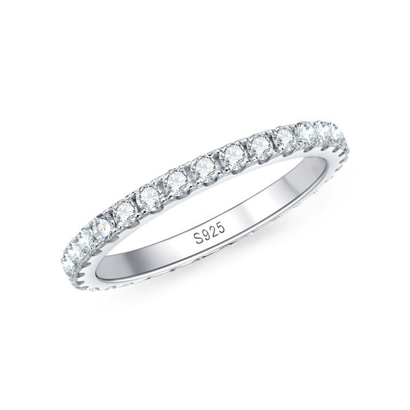 Wholesale Women's Geometric Moissanite S925 Sterling Silver Joker Ring Set With Diamonds
