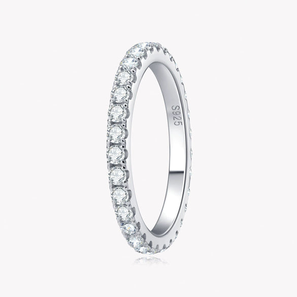 Wholesale Women's Geometric Moissanite S925 Sterling Silver Joker Ring Set With Diamonds