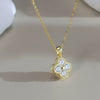 Wholesale Women's Geometric Moissanite Silver Microinlaid Fourleaf Clover Necklace With Oshaped Chain