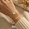 Wholesale Women's Geometric Moonshaped Stainless Steel Goldplated Bracelet