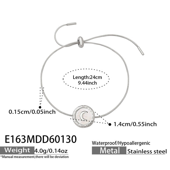 Wholesale Women's Geometric Moonshaped Stainless Steel Goldplated Bracelet