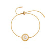 Wholesale Women's Geometric Moonshaped Stainless Steel Goldplated Bracelet