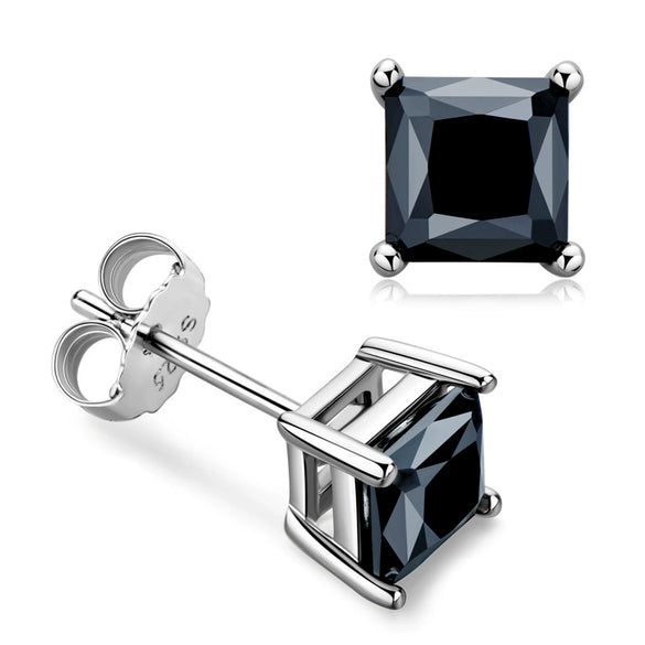 Wholesale Women's Geometric Mossan Diamond 925 Silver Earrings