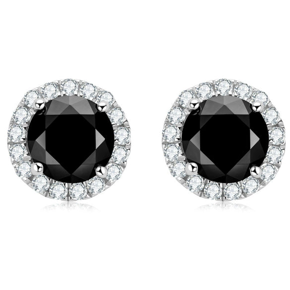 Wholesale Women's Geometric Mossan Diamond 925 Silver Earrings
