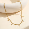Wholesale Women's Geometric Motherofpearl Titanium Steel Electroplated Calendering Chain Necklace