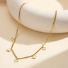 Wholesale Women's Geometric Motherofpearl Titanium Steel Electroplated Calendering Chain Necklace