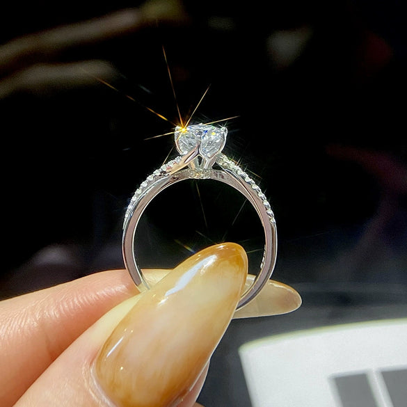 Wholesale Women's Geometric Multicolor Moissanite Ring 925 Silver Electroplated Minimalist Style